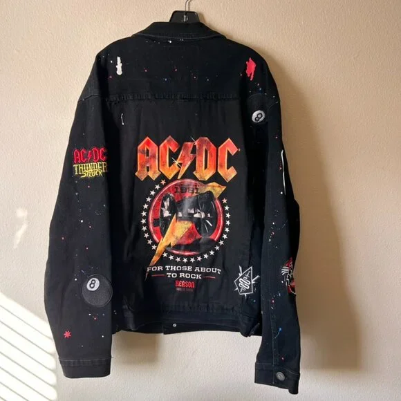 AC/DC Reason World Tour Commemorative black denim jacket XL & Pants jeans 40 - Picture 8 of 12